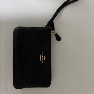 Coach Black Leather Wristlet